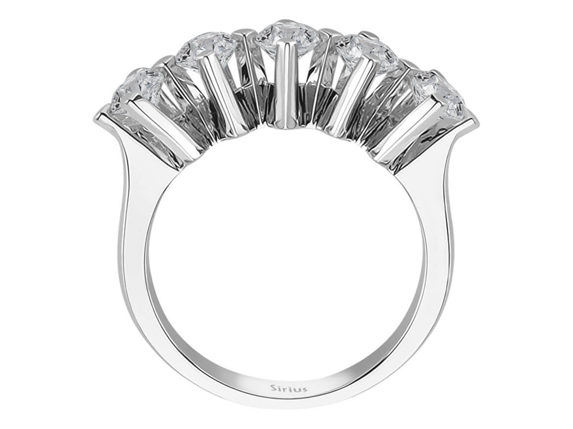 Bague à cinq pierres sertie de diamants de 1,54 ct | Or Blanc 14 carats - Bijoux haut de gamme de Rosy Lab Diamonds