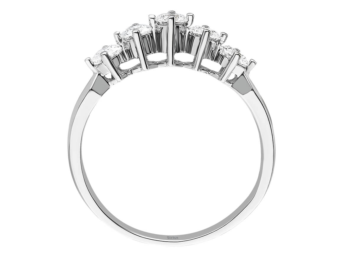 Weißgoldring mit 5 laborgezüchteten Diamanten in Rundschliff