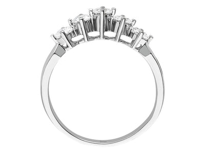 Weißgoldring mit 5 laborgezüchteten Diamanten in Rundschliff