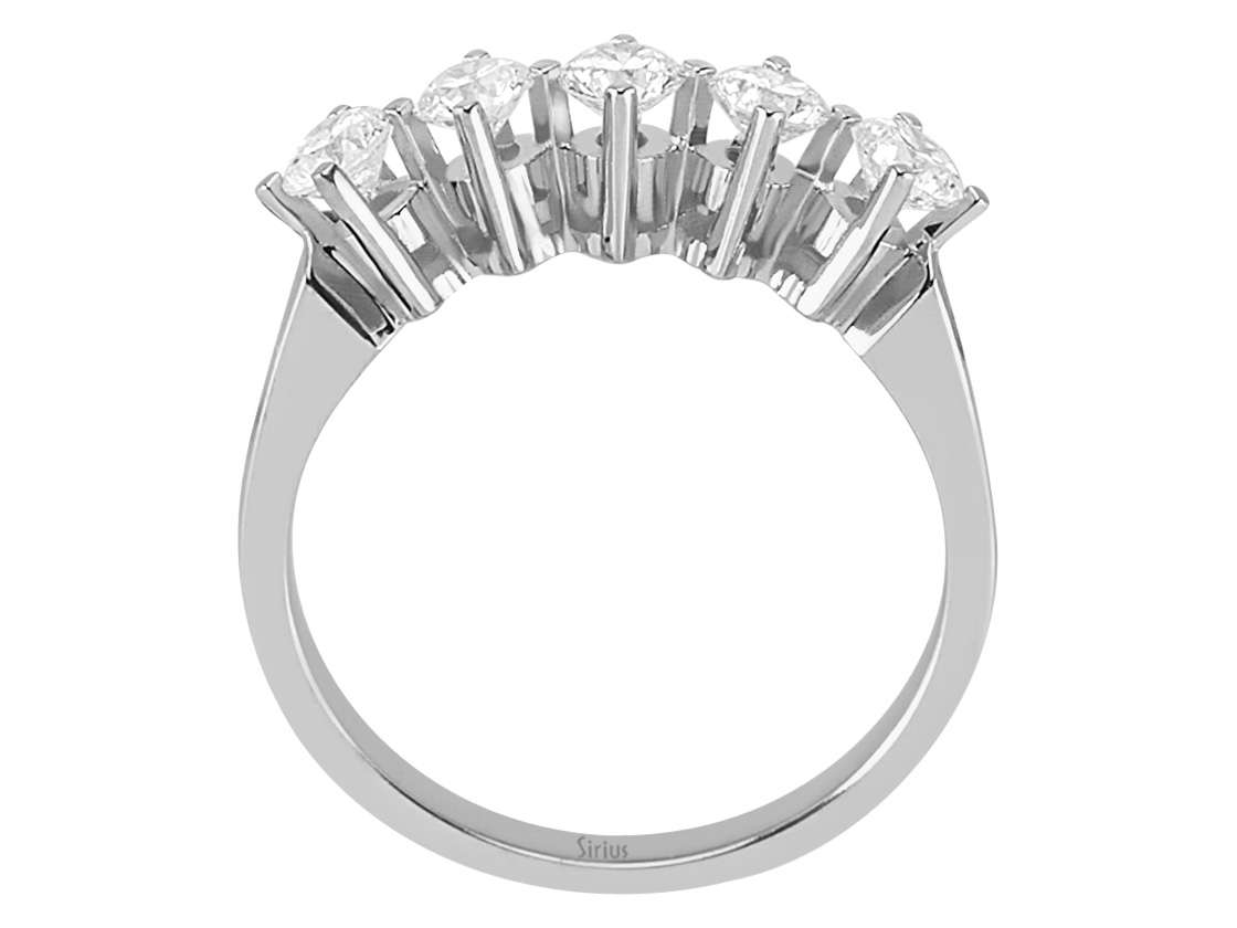 Fünfsteinring aus 14K Weißgold mit Labor-Diamanten – 0,75 ct
