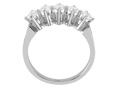 Fünfsteinring aus 14K Weißgold mit Labor-Diamanten – 0,75 ct