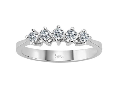 Zarter Fünfstein-Ring mit 0,34 ct Labordiamanten in 14K Weißgold