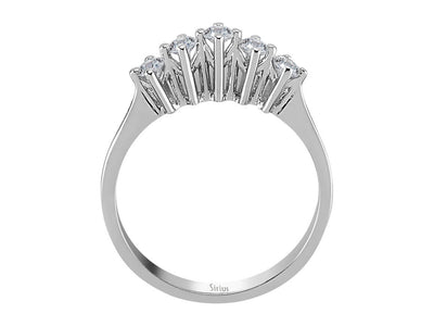 Zarter Fünfstein-Ring mit 0,34 ct Labordiamanten in 14K Weißgold