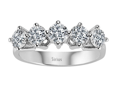 Eleganter Diamantring mit fünf runden Labor-Diamanten – 1,60 ct