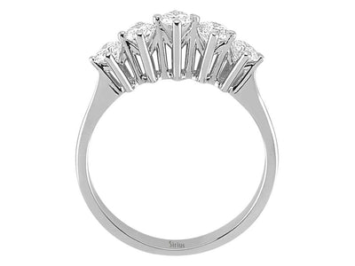 Fünfstein-Ring mit 0,70 ct Labordiamanten in 14K Weißgold