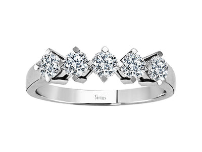 Elegant 5-Stone Round Diamond Ring in 18K White Gold