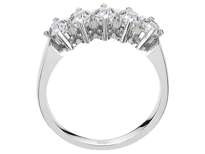 Elegant 5-Stone Round Diamond Ring in 18K White Gold