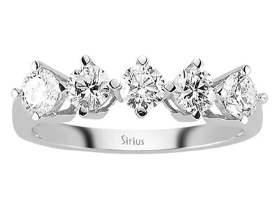 Klassischer 5-Steine-Ring mit laborgezüchteten Diamanten – 0,92 Karat