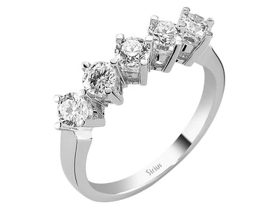 Klassischer 5-Steine-Ring mit laborgezüchteten Diamanten – 0,92 Karat