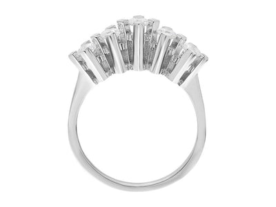 Simple 5-Stone Diamond Ring with 5 Round Diamonds, 14 Karat White Gold