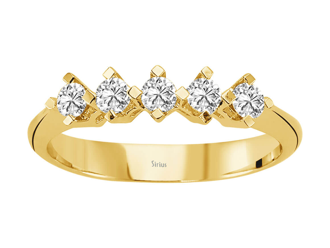5-stone diamond ring in 14K Yellow Gold with 0.34 ct – high-quality Jewelry from Rosy Lab Diamonds
