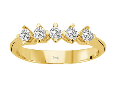 Classic 5-Stone Diamond Ring in 14K Yellow Gold