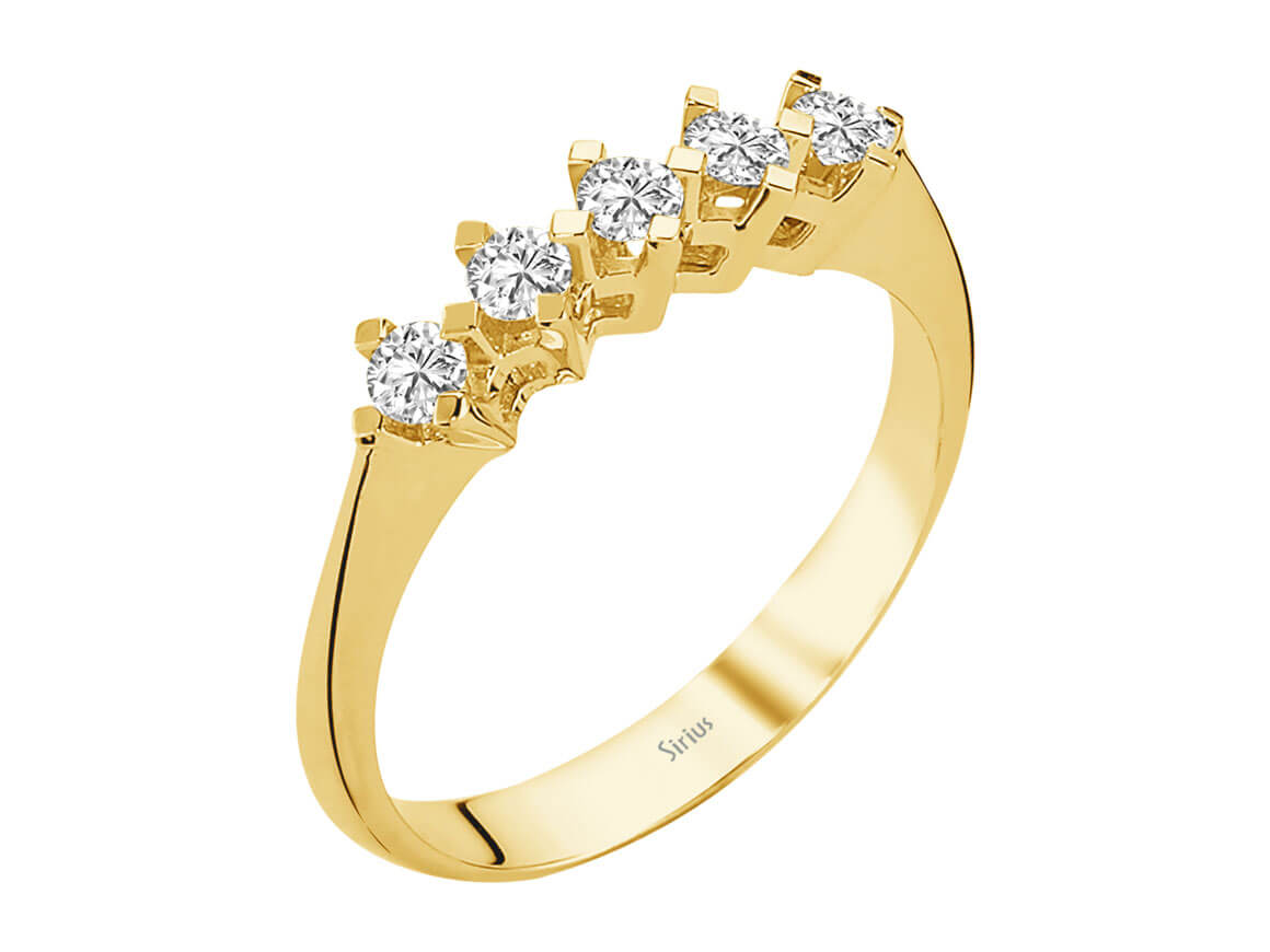 5-stone diamond ring in 14K Yellow Gold with 0.34 ct – high-quality Jewelry from Rosy Lab Diamonds