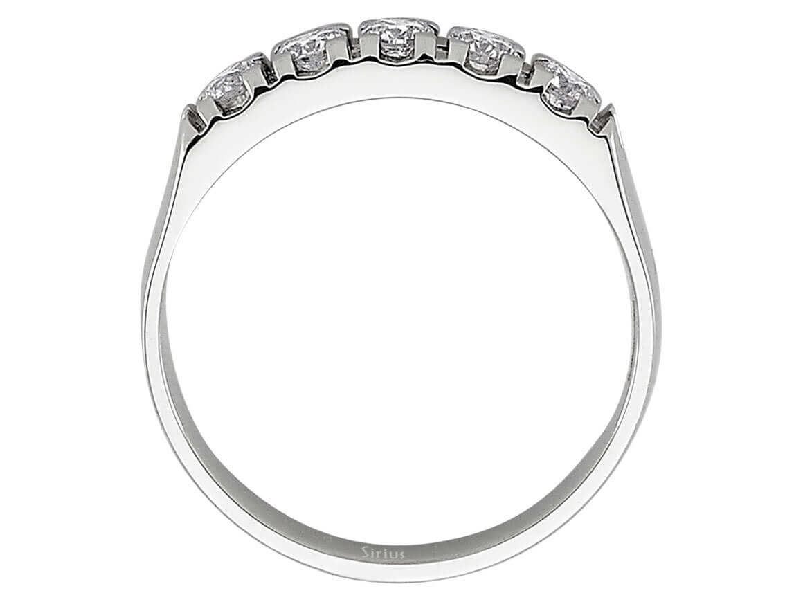 Eleganter 5-Steine Rundschliff Diamantring aus 14K Weißgold