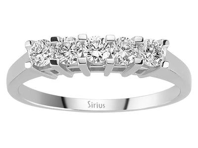 Eleganter Fünf-Stein Diamantring im Rundschliff