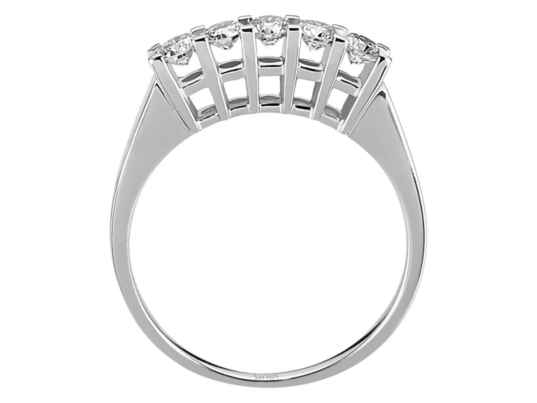 Eleganter Fünf-Stein Diamantring im Rundschliff