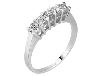 Eleganter Fünf-Stein Diamantring im Rundschliff