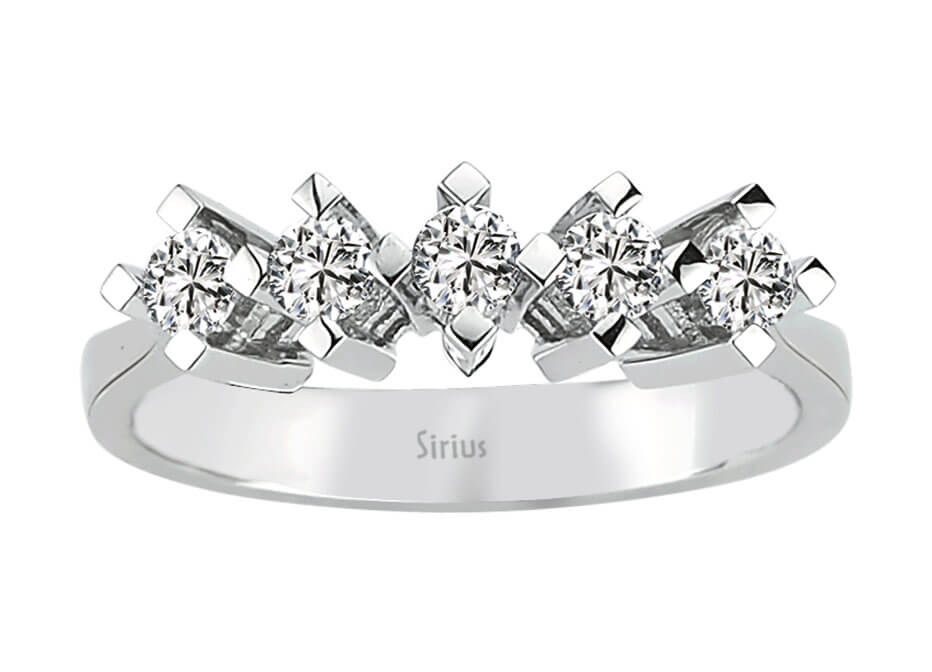 Ring mit Diamant & Labordiamanten in 18K Weißgold | Rosy – hochwertiger Schmuck von Rosy Lab Diamonds