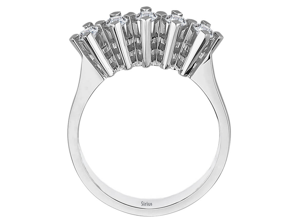 Ring mit Diamant & Labordiamanten in 18K Weißgold | Rosy – hochwertiger Schmuck von Rosy Lab Diamonds