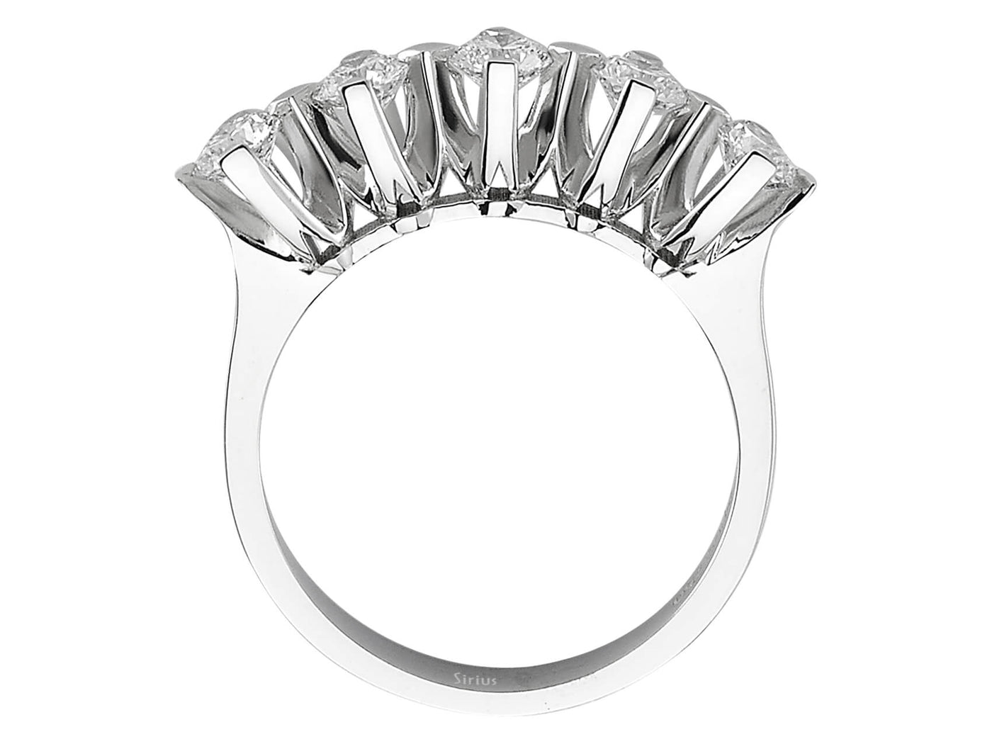 Weißgold Ring mit 5 laborgezüchteten Diamanten, insgesamt 1,00 Karat