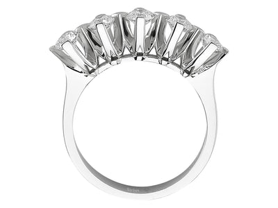 Weißgold Ring mit 5 laborgezüchteten Diamanten, insgesamt 1,00 Karat