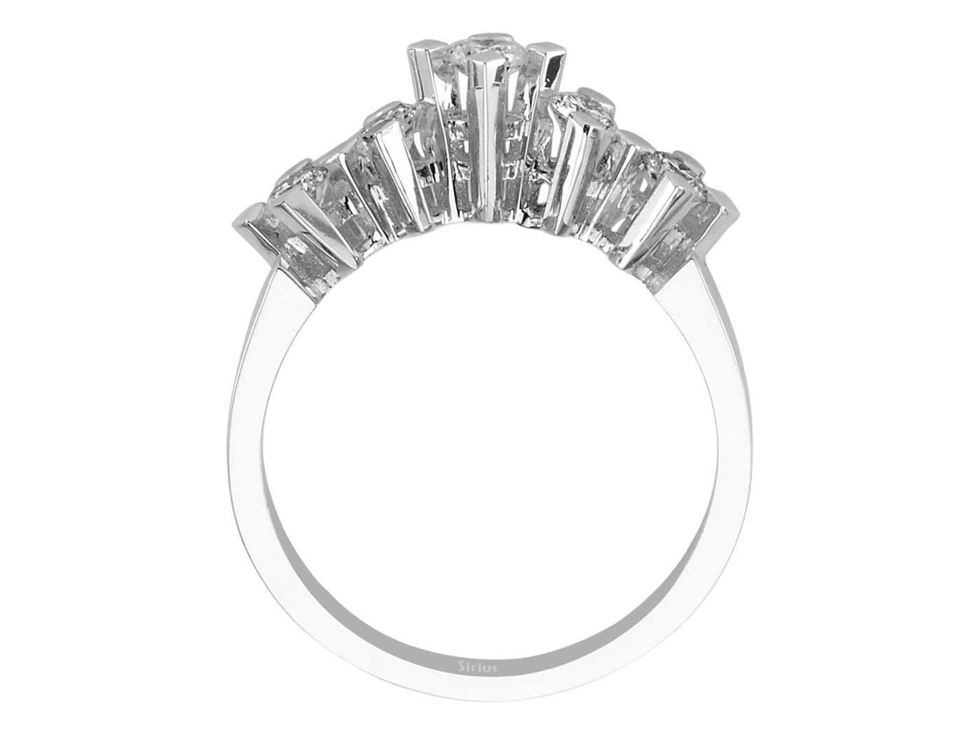 Weißgold-Ring mit 5 laborgezüchteten Diamanten (0,50 Karat)