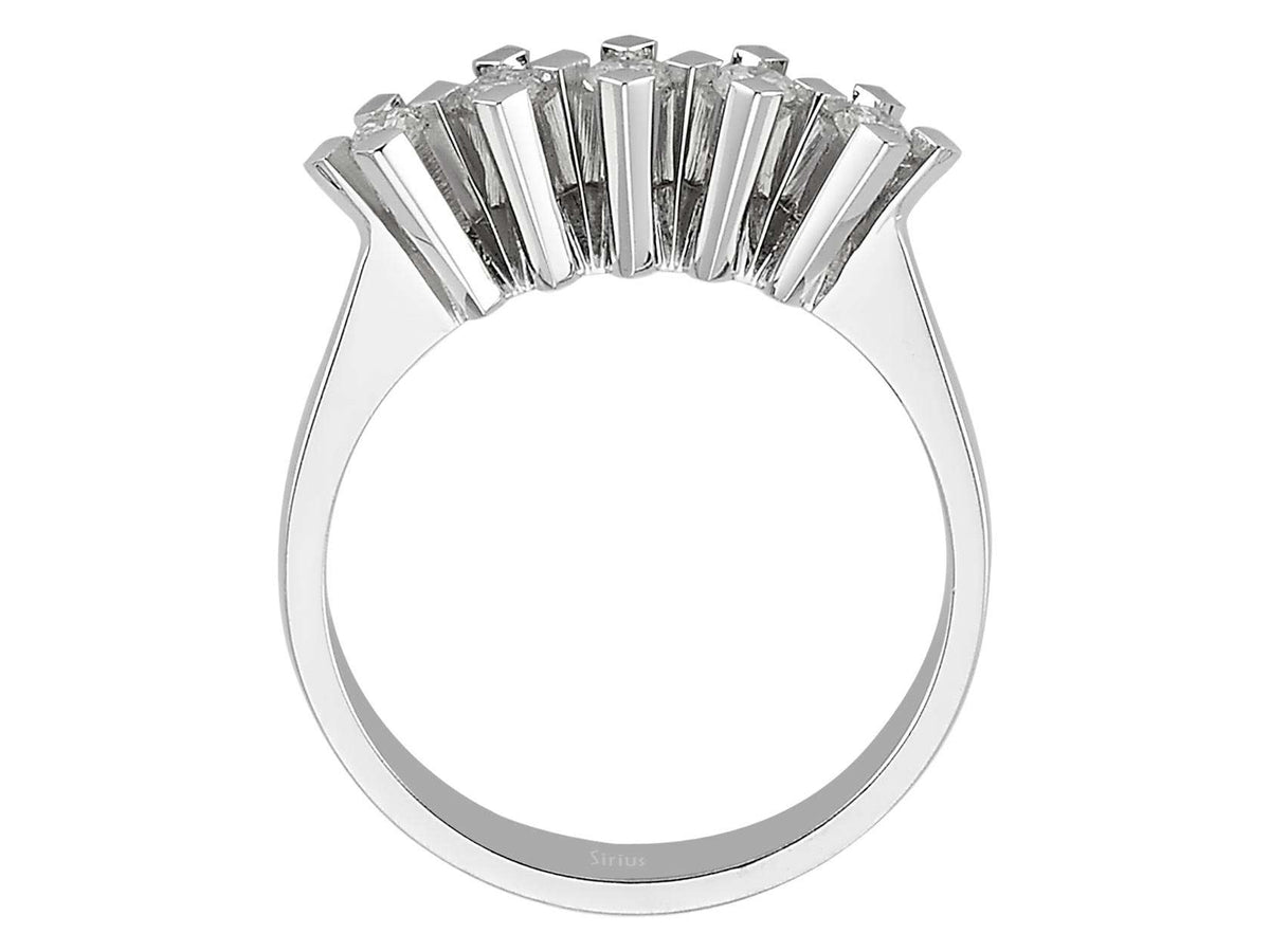 Bague en or blanc avec 5 diamants de laboratoire de 0,27 carat, 8 carats – Bijoux haut de gamme de Rosy Lab Diamonds