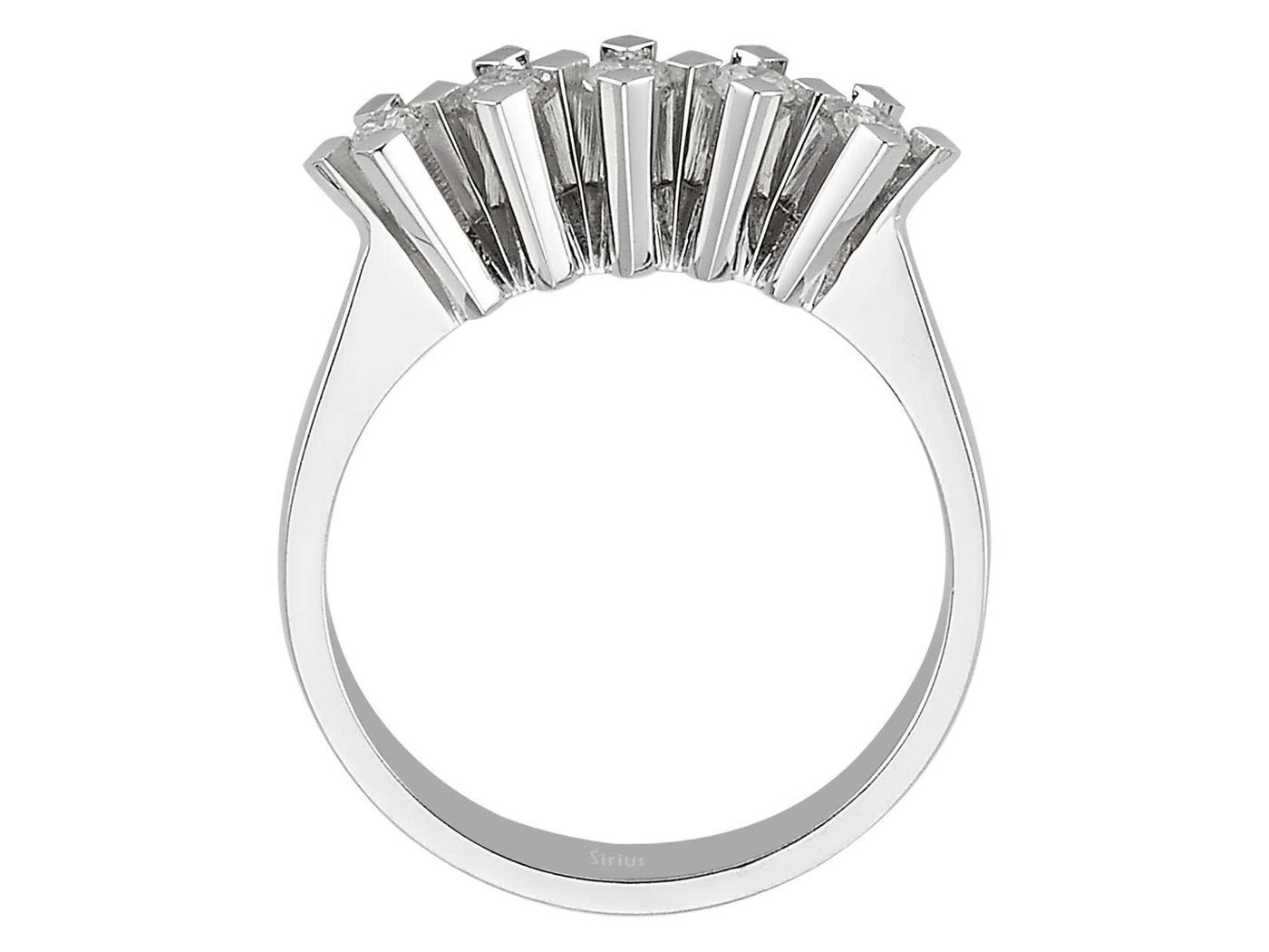 Weißgold Ring mit 5 laborgezüchteten Diamanten, 0,27 Karat