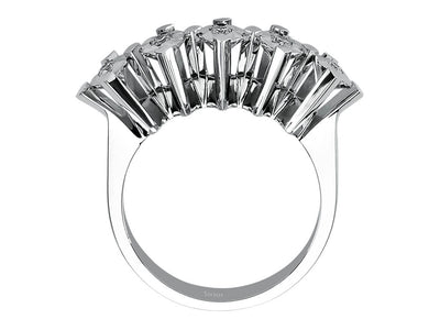 Weißgold-Ring mit 5 laborgezüchteten Diamanten im Rundschliff, 0,15 Karat