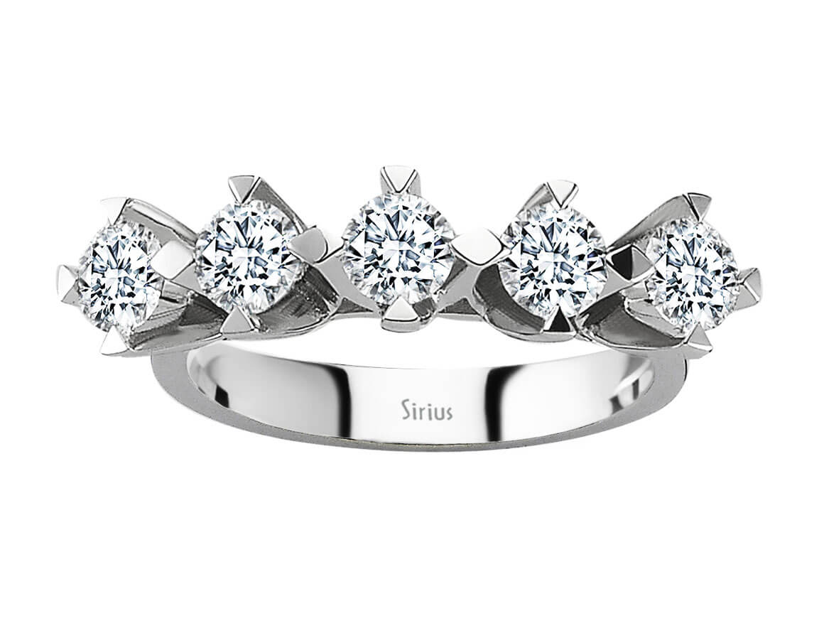 Fünfstein ring with lab-grown diamonds in white gold