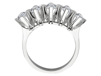 Fünfstein ring with lab-grown diamonds in white gold