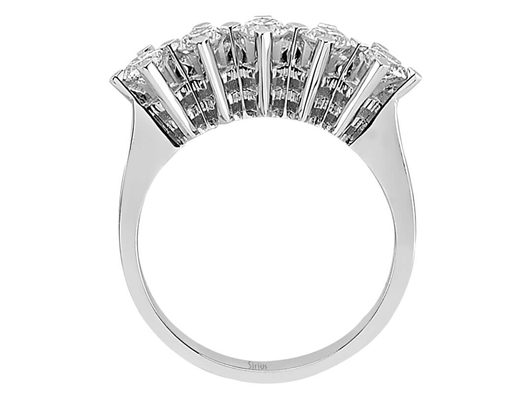 5 Taşlı Pırlanta Yüzük - 0,91 ct - 14K Beyaz Altın - Model 24R0061 - Rosy Lab Diamonds'tan kaliteli Mücevher