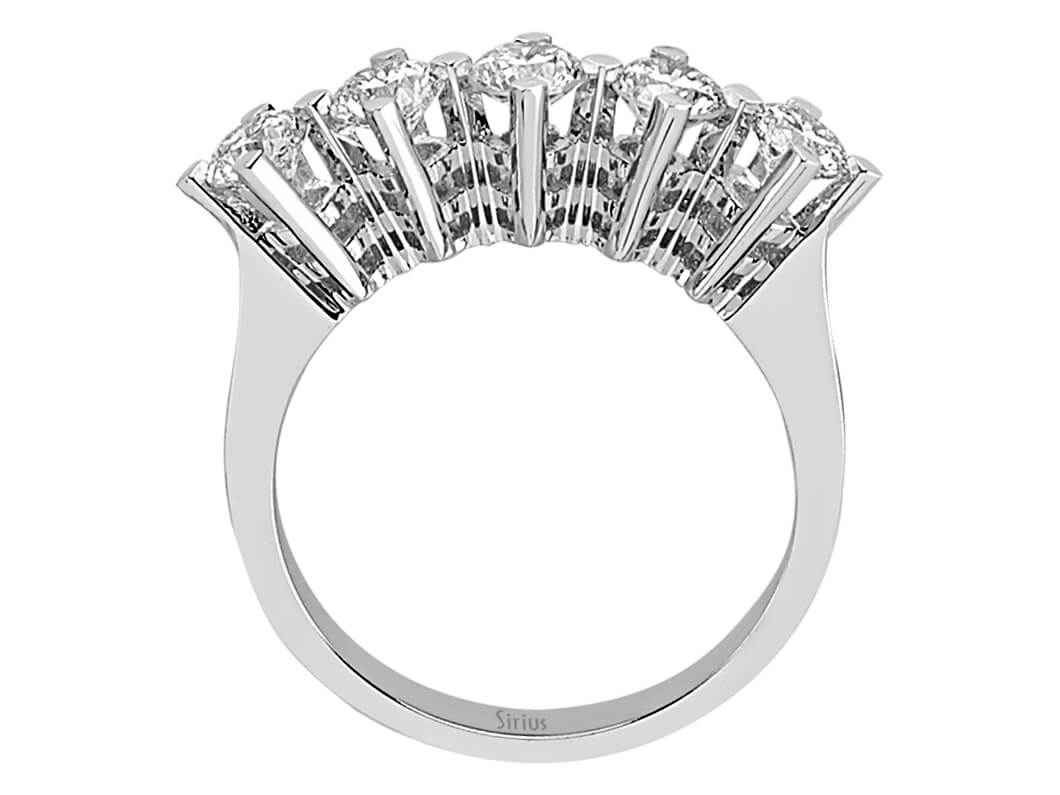 Diamantring mit 5 Steinen – 1,26 ct – 14K Weißgold – Modell 24R0062