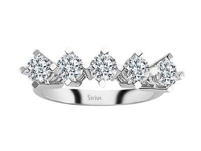 Diamantring mit 5 Steinen – 1,55 ct – 14K Weißgold – Modell 24R0063