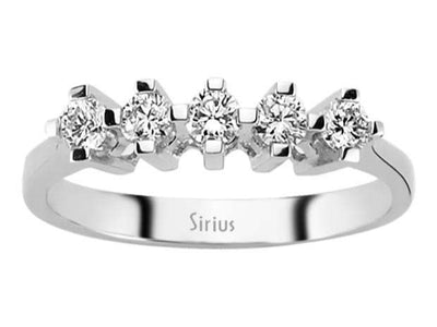 Zeitloser 5-Stein-Ring mit 0,43 Karat Labordiamanten in 14K Weißgold