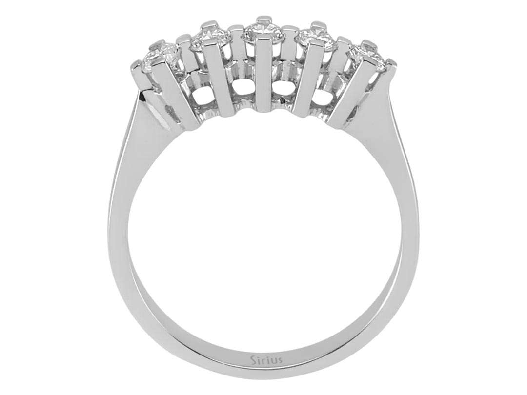 5-Stein-Diamantring 0,43 ct - 14K Weißgold mit Labordiamanten - hochwertiger Schmuck von Rosy Lab Diamonds