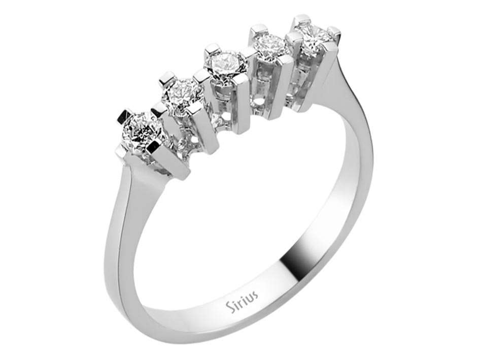 5-Stein-Diamantring 0,43 ct - 14K Weißgold mit Labordiamanten - hochwertiger Schmuck von Rosy Lab Diamonds