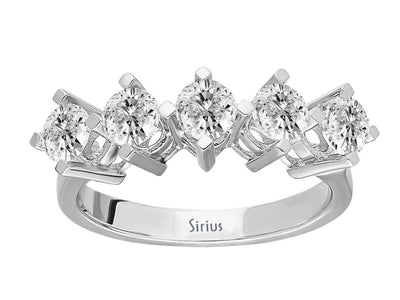 Elegant 5-Stone Diamond Ring with 1.50 Carat, 14 Karat White Gold