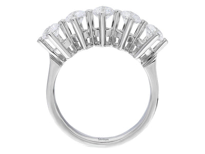Elegant 5-Stone Diamond Ring with 1.50 Carat, 14 Karat White Gold