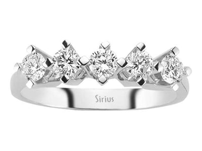Eleganter 5-Stein-Ring mit 0,61 Karat Labordiamanten in 14K Weißgold
