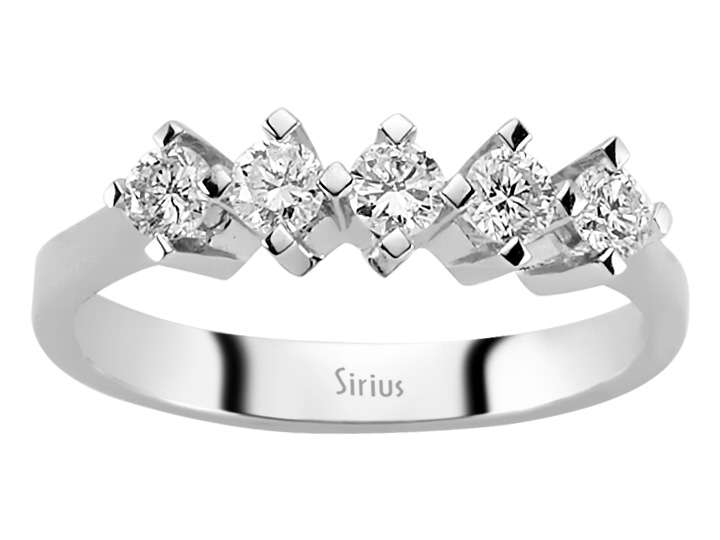 Feiner 5-Stein-Ring mit 0,48 Karat Labordiamanten in 14K Weißgold