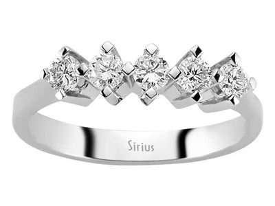 Feiner 5-Stein-Ring mit 0,48 Karat Labordiamanten in 14K Weißgold