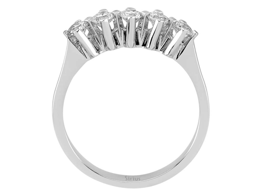 5 Taşlı Yüzük, 0,48 ct Laboratuvar Pırlantalı - 14 Ayar Beyaz Altın - Rosy Lab Diamonds’tan yüksek kaliteli Mücevher