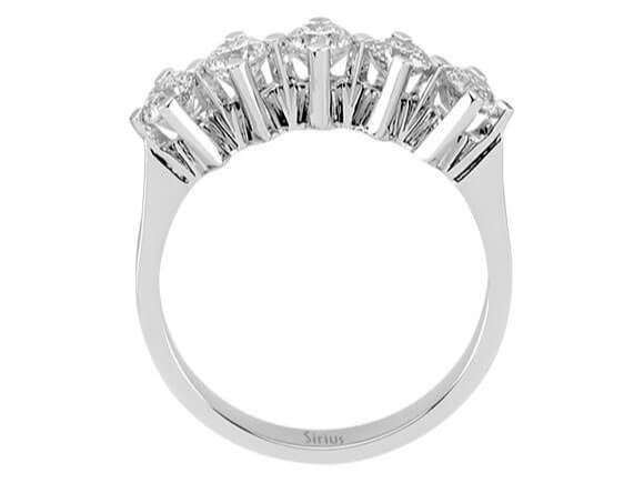 5 Taşlı Yüzük, 1,00 ct Laboratuvar Pırlantası - 14K Beyaz Altın - Rosy Lab Diamonds'tan yüksek kaliteli Mücevher