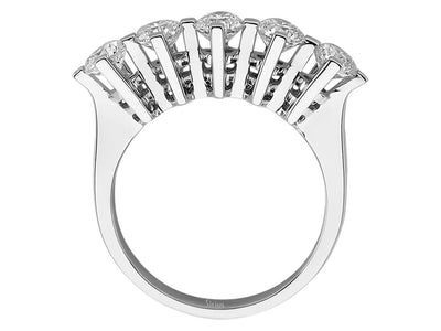 Fünfsteinring mit 1,42 ct Labordiamanten in 14K Weißgold – Klassik in Vollendung