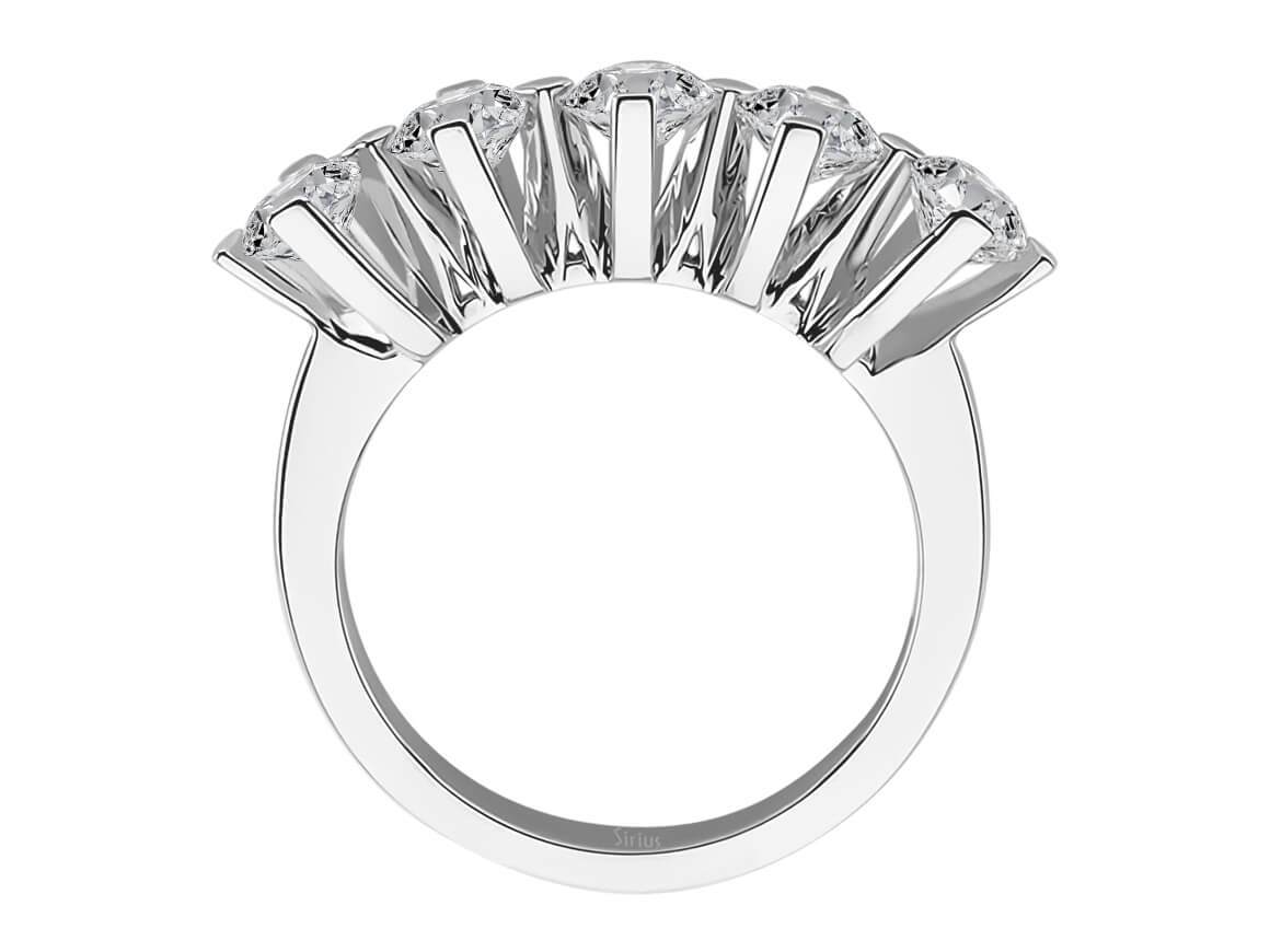 Fünfsteinring mit 1,44 ct Labordiamanten in 14K Weißgold – Strahlende Harmonie