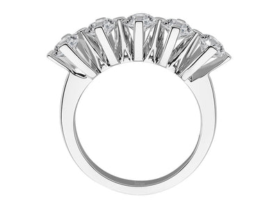 Fünfsteinring mit 1,44 ct Labordiamanten in 14K Weißgold – Strahlende Harmonie