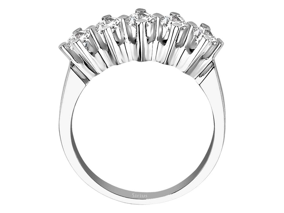 Five-stone diamond ring with 0.74 ct – 14K White Gold & lab-grown diamonds – high-quality Jewelry from Rosy Lab Diamonds