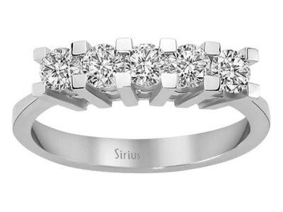 Exklusiver Fünfstein-Diamantring mit 0,84 ct – 18K Weißgold
