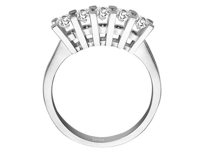 Exklusiver Fünfstein-Diamantring mit 0,84 ct – 18K Weißgold